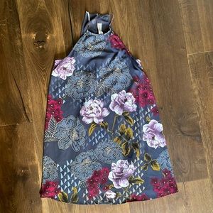 High neck floral dress